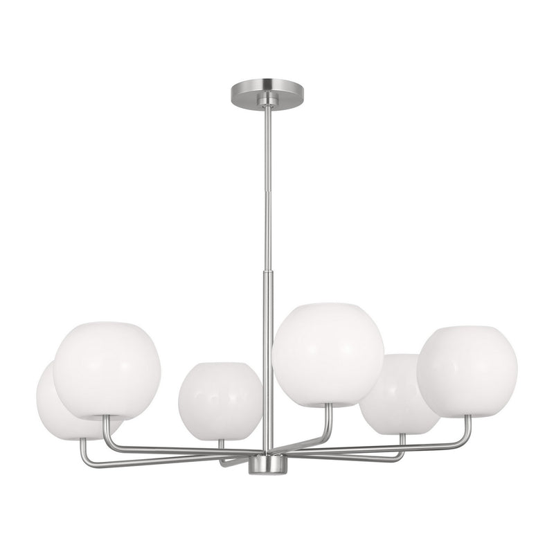 Six Light Chandelier<br /><span style="color:#4AB0CE;">Entrega: 4-10 dias en USA</span><br /><span style="color:#4AB0CE;font-size:60%;">PREGUNTE POR ENTREGA EN PANAMA</span><br />Collection: Rory<br />Finish: Brushed Steel