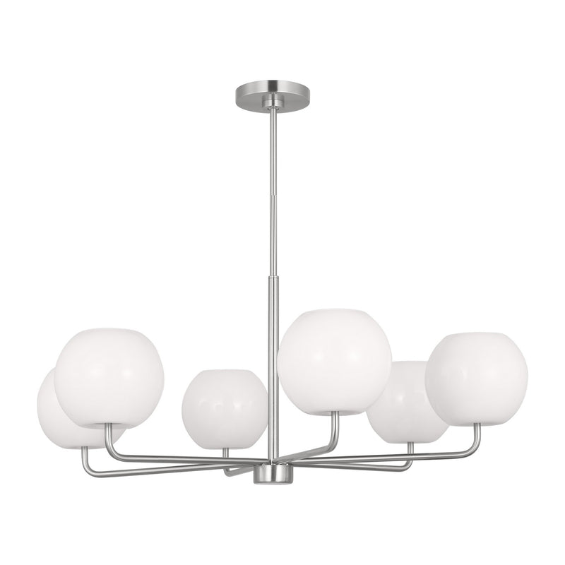 Six Light Chandelier<br /><span style="color:#4AB0CE;">Entrega: 4-10 dias en USA</span><br /><span style="color:#4AB0CE;font-size:60%;">PREGUNTE POR ENTREGA EN PANAMA</span><br />Collection: Rory<br />Finish: Brushed Steel