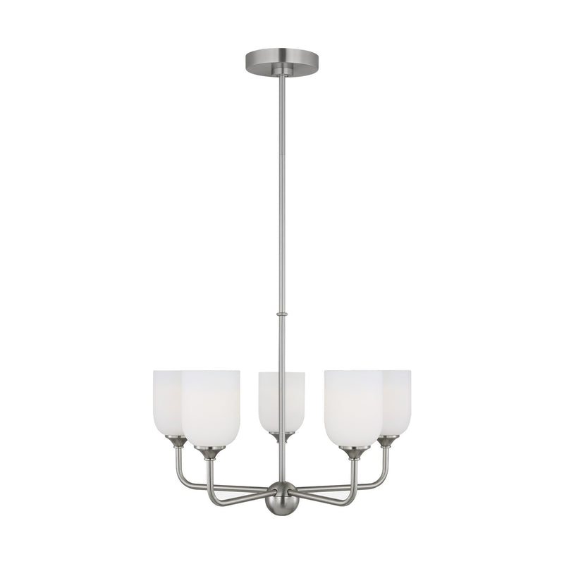Generation Lighting - GLC1085BS - Five Light Chandelier - Emile - Brushed Steel
