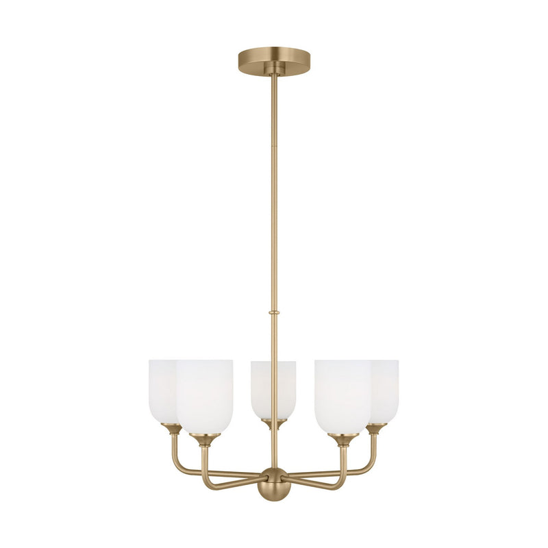 Generation Lighting. - GLC1085SB - Five Light Chandelier - Emile - Satin Bronze