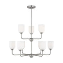 Generation Lighting - GLC1109BS - Nine Light Chandelier - Emile - Brushed Steel