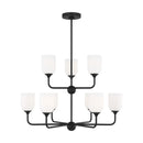 Generation Lighting - GLC1109MBK - Nine Light Chandelier - Emile - Midnight Black