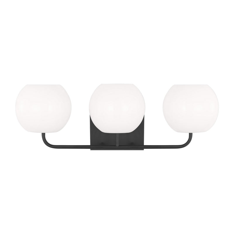 Generation Lighting - GLV1013MBK - Three Light Vanity - Rory - Midnight Black
