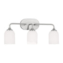 Three Light Vanity<br /><span style="color:#4AB0CE;">Entrega: 15-16 semanas en USA</span><br /><span style="color:#4AB0CE;font-size:60%;">PREGUNTE POR ENTREGA EN PANAMA</span><br />Collection: Emile<br />Finish: Brushed Steel