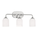 Three Light Vanity<br /><span style="color:#4AB0CE;">Entrega: 4-10 dias en USA</span><br /><span style="color:#4AB0CE;font-size:60%;">PREGUNTE POR ENTREGA EN PANAMA</span><br />Collection: Emile<br />Finish: Brushed Steel
