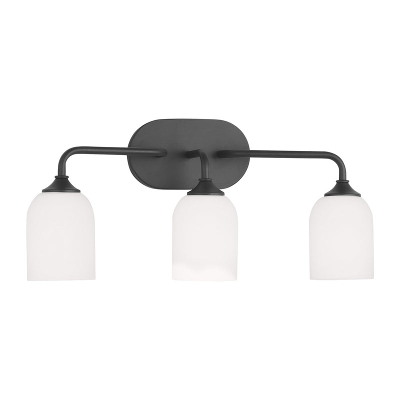 Three Light Vanity<br /><span style="color:#4AB0CE;">Entrega: 4-10 dias en USA</span><br /><span style="color:#4AB0CE;font-size:60%;">PREGUNTE POR ENTREGA EN PANAMA</span><br />Collection: Emile<br />Finish: Midnight Black