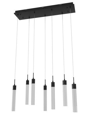 Avenue Lighting - HF1900-7-GL-BK-SNW - Seven Light Pendant - The Original Glacier - Black