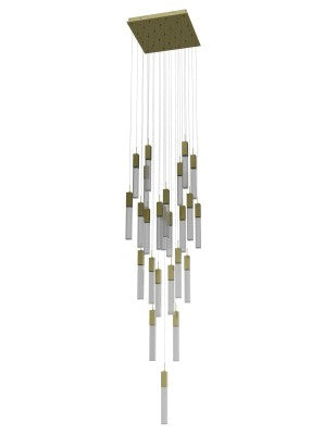 Avenue Lighting - HF1904-25-GL-BB-SNW - 25 Light Pendant - The Original Glacier - Brushed Brass