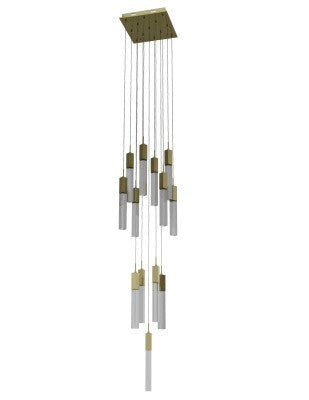 Avenue Lighting - HF1905-13-GL-BB-SNW - 13 Light Pendant - The Original Glacier - Brushed Brass