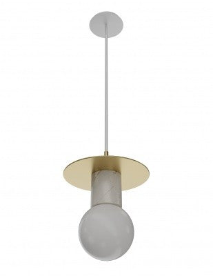 Avenue Lighting - HF1951-BB-WHT - One Light Pendant - Newport - Brushed Brass / White