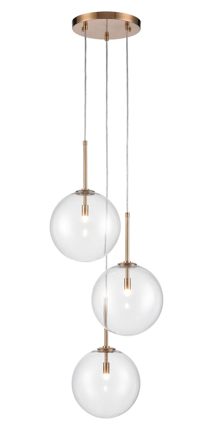 Avenue Lighting - HF4233-AB - Three Light Pendant - Delilah - Aged Brass