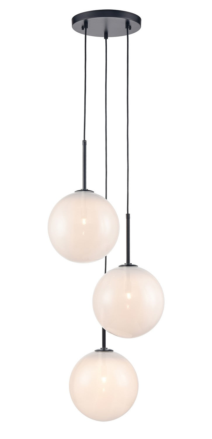 Avenue Lighting - HF4233-BK-WHT - Three Light Pendant - Delilah - Black