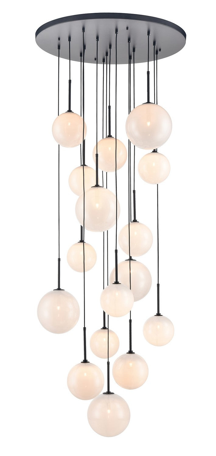 Avenue Lighting - HF4266-BK-WHT - 16 Light Pendant - Delilah - Black