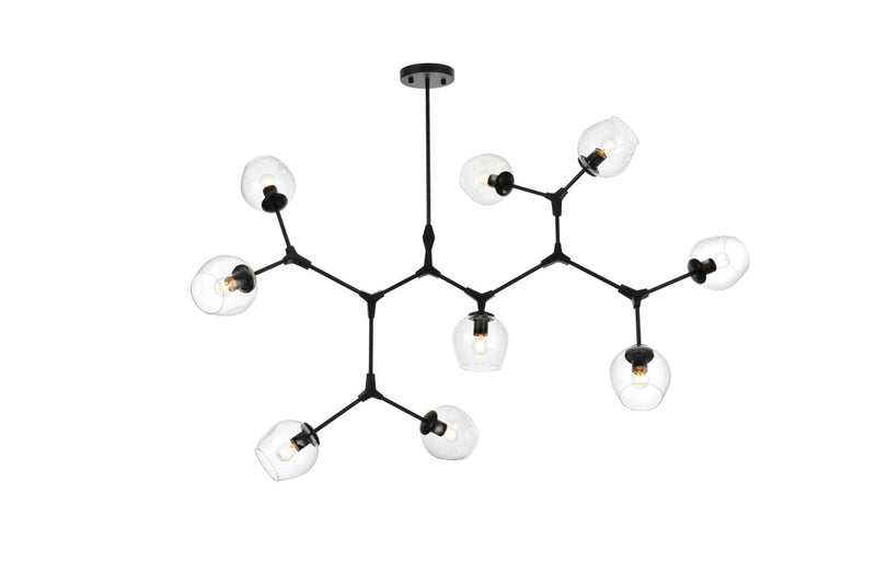Elegant Lighting - 1712G60BK - Nine Light Chandelier - Cavoli - Black