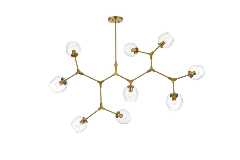 Elegant Lighting - 1712G60BR - Nine Light Chandelier - Cavoli - Brass