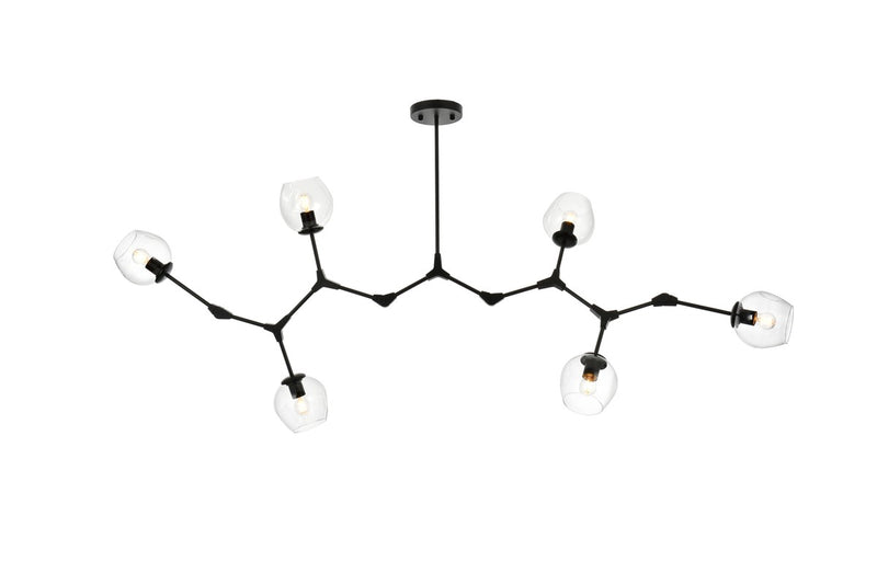 Elegant Lighting - 1712G70BK - Six Light Chandelier - Cavoli - Black