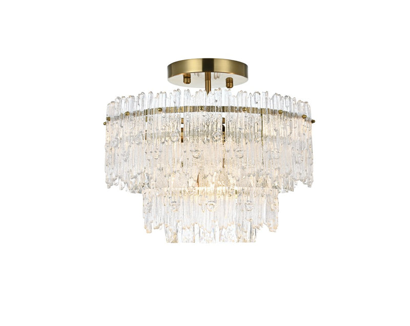 Elegant Lighting - 1780F15SG - Four Light Flush Mount - Emilia - Satin Gold