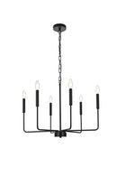 Elegant Lighting - LD740D26BK - Six Light Pendant - Willa - Black