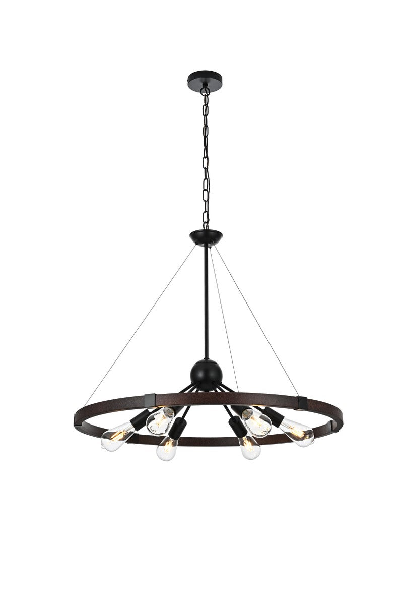 Elegant Lighting - LD746D32BWD - Six Light Pendant - Thora - Black