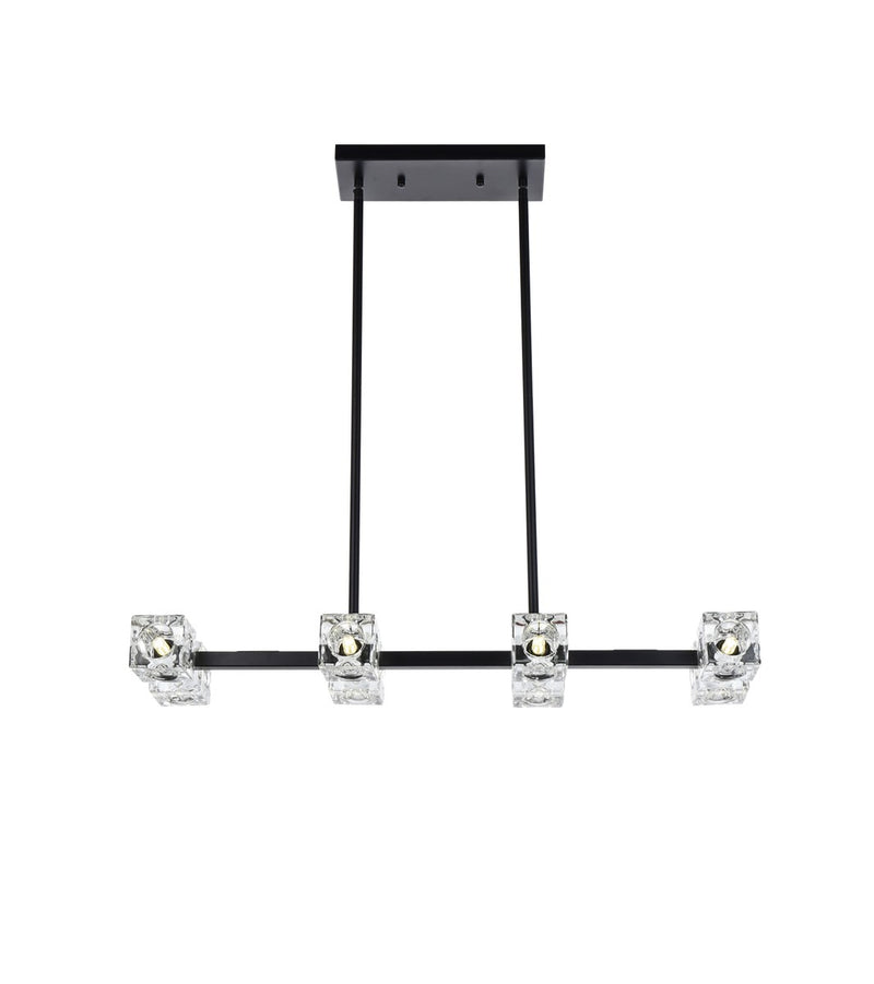 Elegant Lighting - LD920D30BK - Eight Light Pendant - Lyra - Black