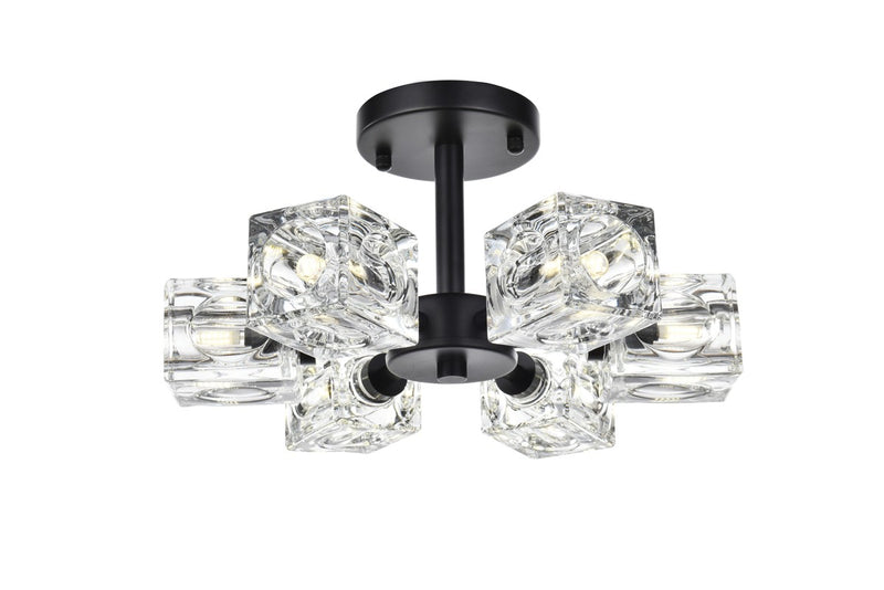 Elegant Lighting - LD920F14BK - Six Light Flush Mount - Lyra - Black