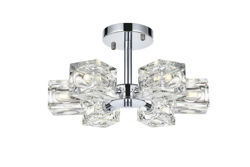 Elegant Lighting - LD920F14C - Six Light Flush Mount - Lyra - Chrome