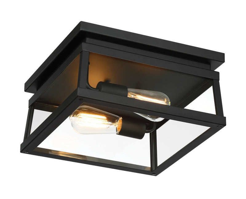 Two Light Outdoor Flush Mount<br /><span style="color:#4AB0CE;">Entrega: 4-10 dias en USA</span><br /><span style="color:#4AB0CE;font-size:60%;">PREGUNTE POR ENTREGA EN PANAMA</span><br />Collection: Isla Vista<br />Finish: Coal