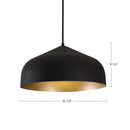 Kuzco Lighting - 49117-BK/GD - One Light Pendant - Helena - Black/Gold