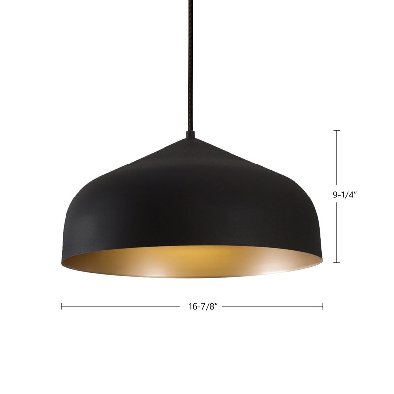 Kuzco Lighting - 49117-BK/GD - One Light Pendant - Helena - Black/Gold