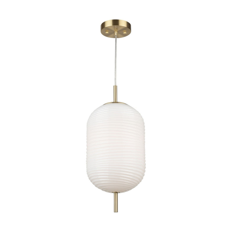 One Light Pendant<br /><span style="color:#4AB0CE;">Entrega: 4-10 dias en USA</span><br /><span style="color:#4AB0CE;font-size:60%;">PREGUNTE POR ENTREGA EN PANAMA</span><br />Collection: Vita<br />Finish: White, Brass