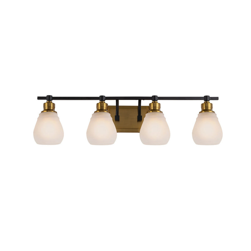 Four Light Bathroom Vanity<br /><span style="color:#4AB0CE;">Entrega: 4-10 dias en USA</span><br /><span style="color:#4AB0CE;font-size:60%;">PREGUNTE POR ENTREGA EN PANAMA</span><br />Collection: Nelson<br />Finish: Brass & Black