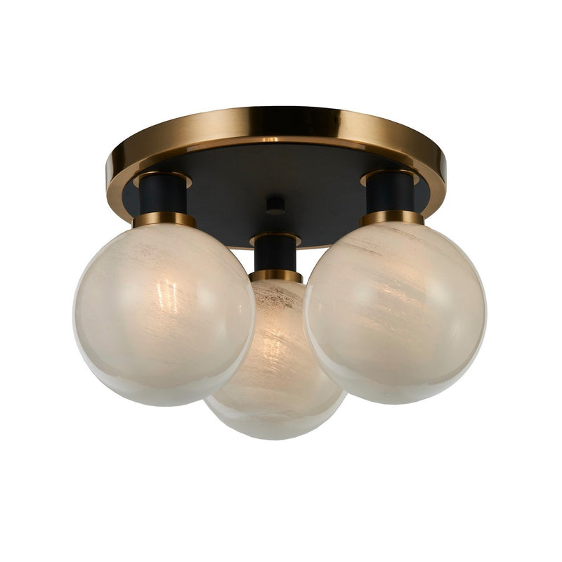 Three Light Pendant<br /><span style="color:#4AB0CE;">Entrega: 4-10 dias en USA</span><br /><span style="color:#4AB0CE;font-size:60%;">PREGUNTE POR ENTREGA EN PANAMA</span><br />Collection: Gem<br />Finish: Black and Brushed Brass