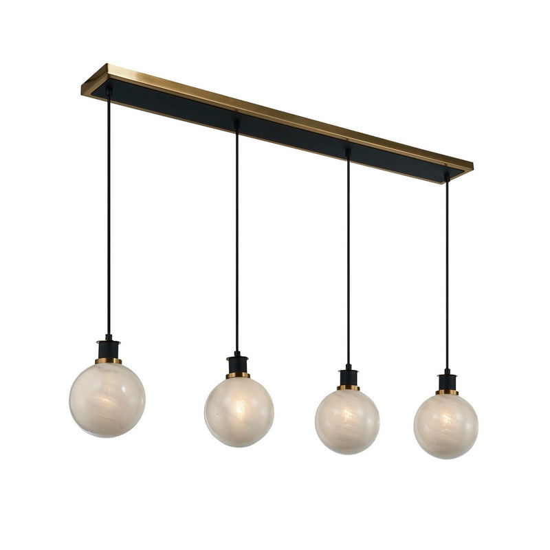 Four Light Island/Pool Table<br /><span style="color:#4AB0CE;">Entrega: 4-10 dias en USA</span><br /><span style="color:#4AB0CE;font-size:60%;">PREGUNTE POR ENTREGA EN PANAMA</span><br />Collection: Gem<br />Finish: Black and Brushed Brass