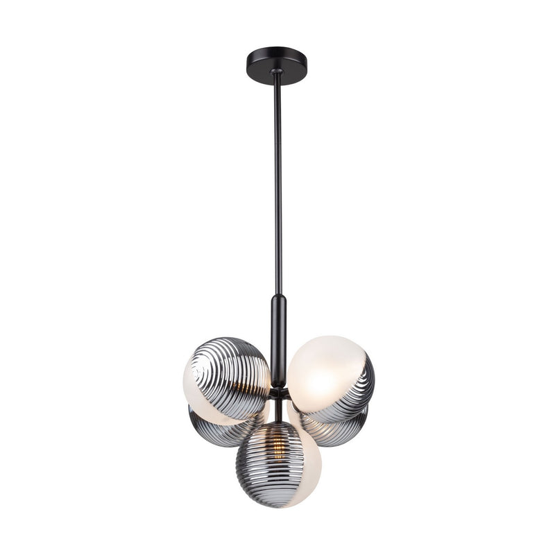 Five Light Pendant<br /><span style="color:#4AB0CE;">Entrega: 4-10 dias en USA</span><br /><span style="color:#4AB0CE;font-size:60%;">PREGUNTE POR ENTREGA EN PANAMA</span><br />Collection: Bolla<br />Finish: Black