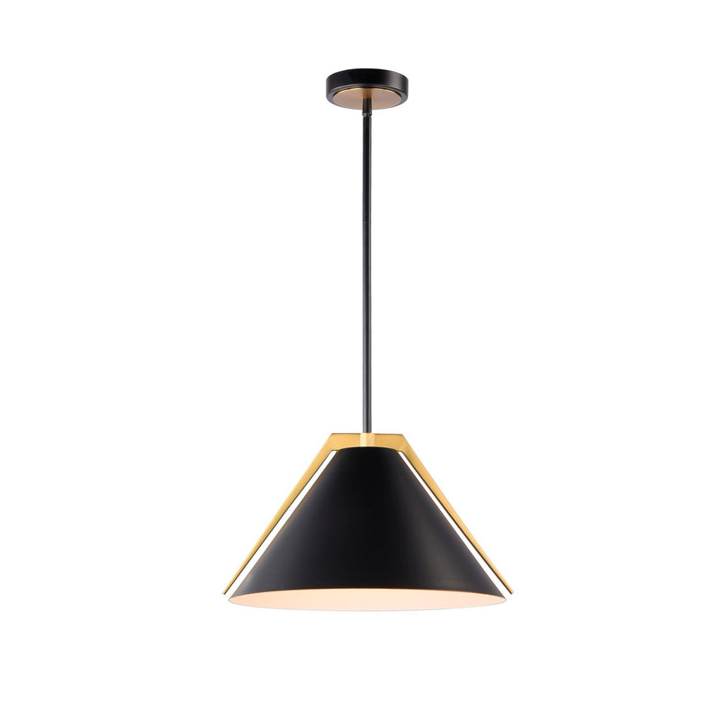 One Light Pendant<br /><span style="color:#4AB0CE;">Entrega: 4-10 dias en USA</span><br /><span style="color:#4AB0CE;font-size:60%;">PREGUNTE POR ENTREGA EN PANAMA</span><br />Collection: Baltic<br />Finish: Black and Brushed Brass