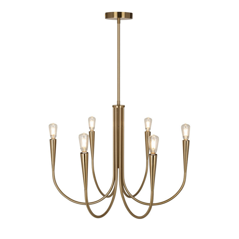 Six Light Chandelier<br /><span style="color:#4AB0CE;">Entrega: 4-10 dias en USA</span><br /><span style="color:#4AB0CE;font-size:60%;">PREGUNTE POR ENTREGA EN PANAMA</span><br />Collection: Bronte<br />Finish: Brass