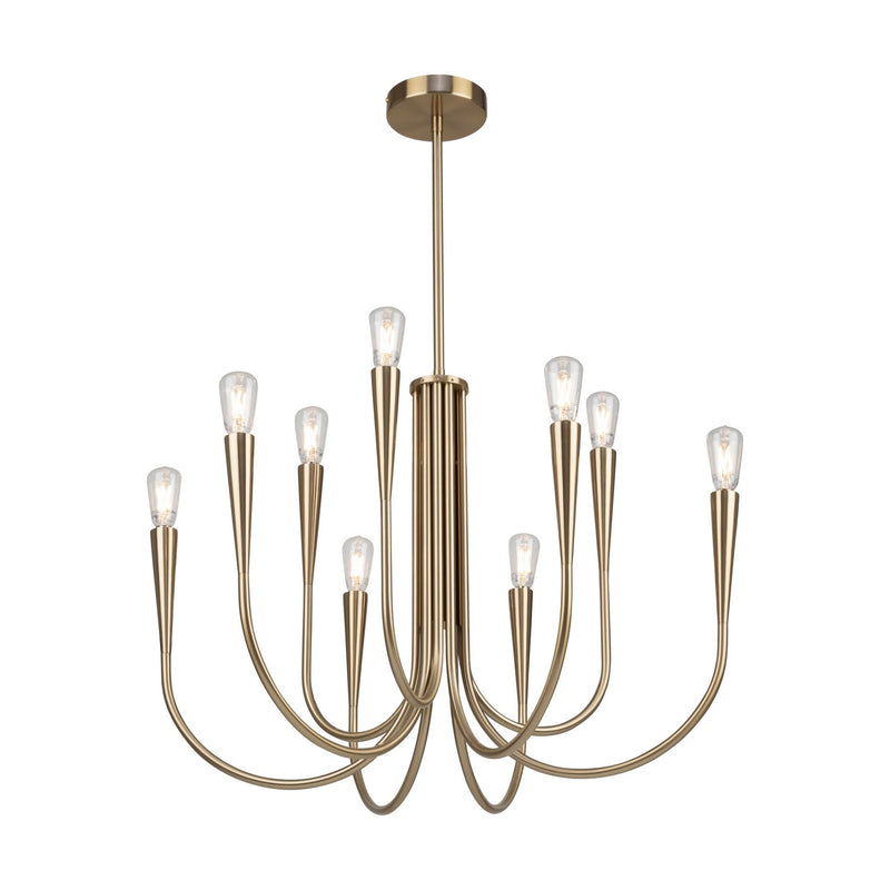 Nine Light Chandelier<br /><span style="color:#4AB0CE;">Entrega: 4-10 dias en USA</span><br /><span style="color:#4AB0CE;font-size:60%;">PREGUNTE POR ENTREGA EN PANAMA</span><br />Collection: Bronte<br />Finish: Brass