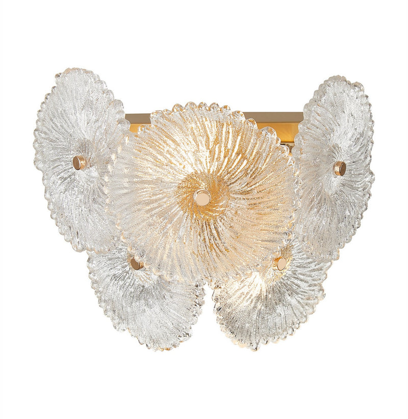 Two Light Wall Sconce<br /><span style="color:#4AB0CE;">Entrega: 4-10 dias en USA</span><br /><span style="color:#4AB0CE;font-size:60%;">PREGUNTE POR ENTREGA EN PANAMA</span><br />Collection: Bloom<br />Finish: Brass