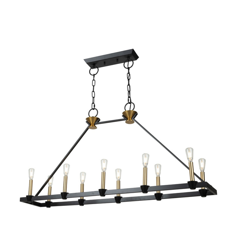 Ten Light Island/Pool Table<br /><span style="color:#4AB0CE;">Entrega: 4-10 dias en USA</span><br /><span style="color:#4AB0CE;font-size:60%;">PREGUNTE POR ENTREGA EN PANAMA</span><br />Collection: Notting Hill<br />Finish: Black and Brushed Brass