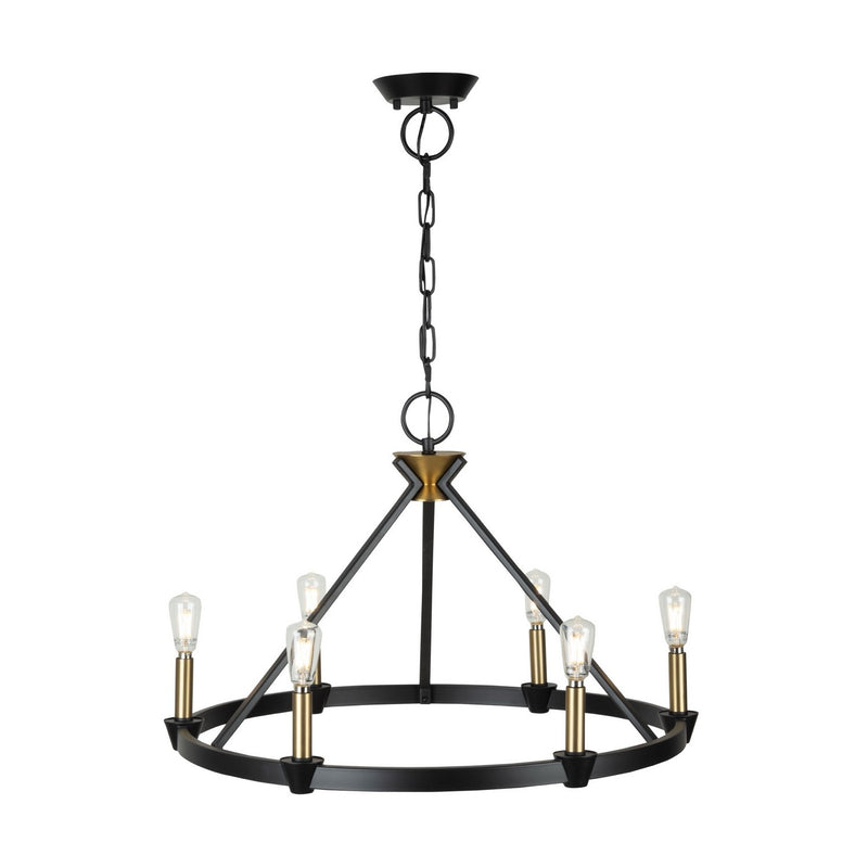 Six Light Chandelier<br /><span style="color:#4AB0CE;">Entrega: 4-10 dias en USA</span><br /><span style="color:#4AB0CE;font-size:60%;">PREGUNTE POR ENTREGA EN PANAMA</span><br />Collection: Notting Hill<br />Finish: Black and Brushed Brass