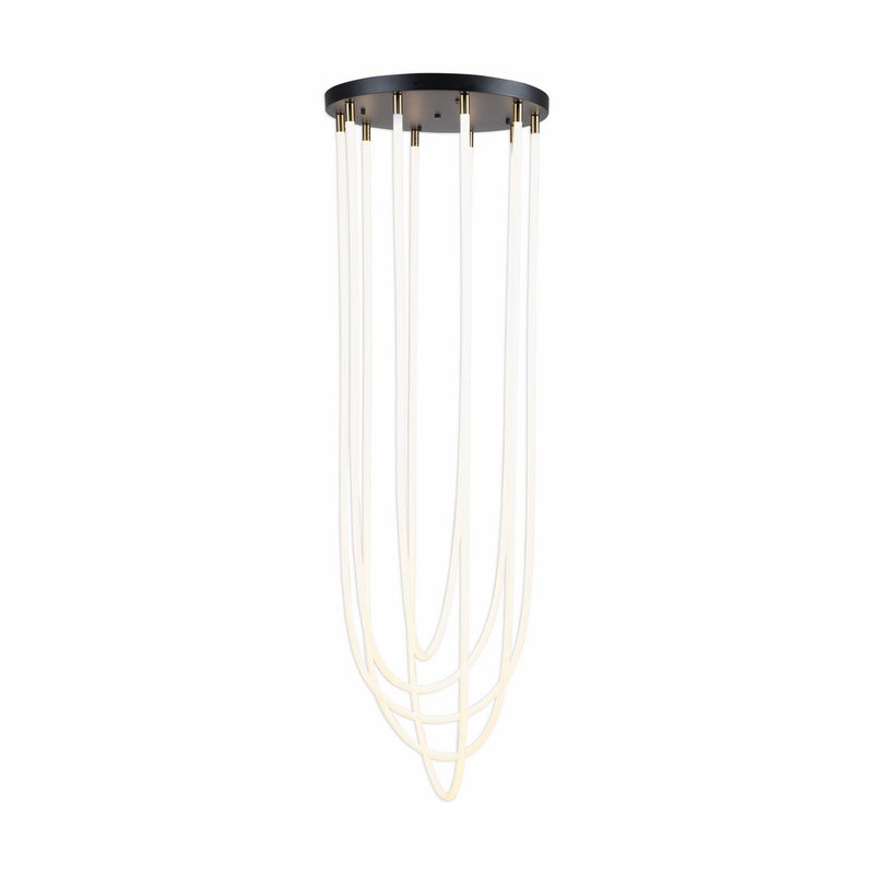 LED Chandelier<br /><span style="color:#4AB0CE;">Entrega: 4-10 dias en USA</span><br /><span style="color:#4AB0CE;font-size:60%;">PREGUNTE POR ENTREGA EN PANAMA</span><br />Collection: Cascata<br />Finish: Black and Brushed Brass