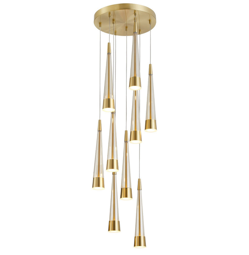 LED Chandelier<br /><span style="color:#4AB0CE;">Entrega: 4-10 dias en USA</span><br /><span style="color:#4AB0CE;font-size:60%;">PREGUNTE POR ENTREGA EN PANAMA</span><br />Collection: Sunnyvale<br />Finish: Brass