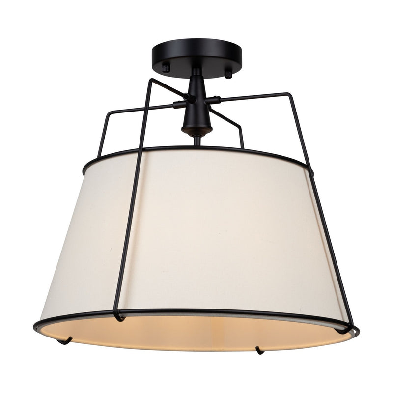 Three Light Semi-Flush Mount<br /><span style="color:#4AB0CE;">Entrega: 4-10 dias en USA</span><br /><span style="color:#4AB0CE;font-size:60%;">PREGUNTE POR ENTREGA EN PANAMA</span><br />Collection: Pullman<br />Finish: Black