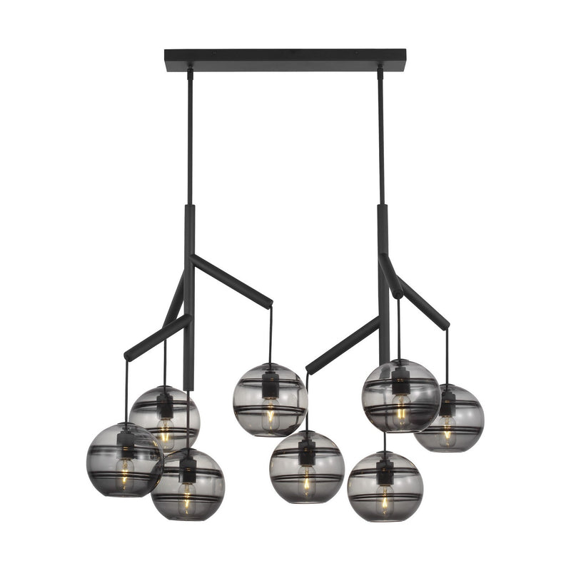 Eight Light Chandelier<br /><span style="color:#4AB0CE;">Entrega: 4-10 dias en USA</span><br /><span style="color:#4AB0CE;font-size:60%;">PREGUNTE POR ENTREGA EN PANAMA</span><br />Collection: Sedona<br />Finish: Nightshade Black