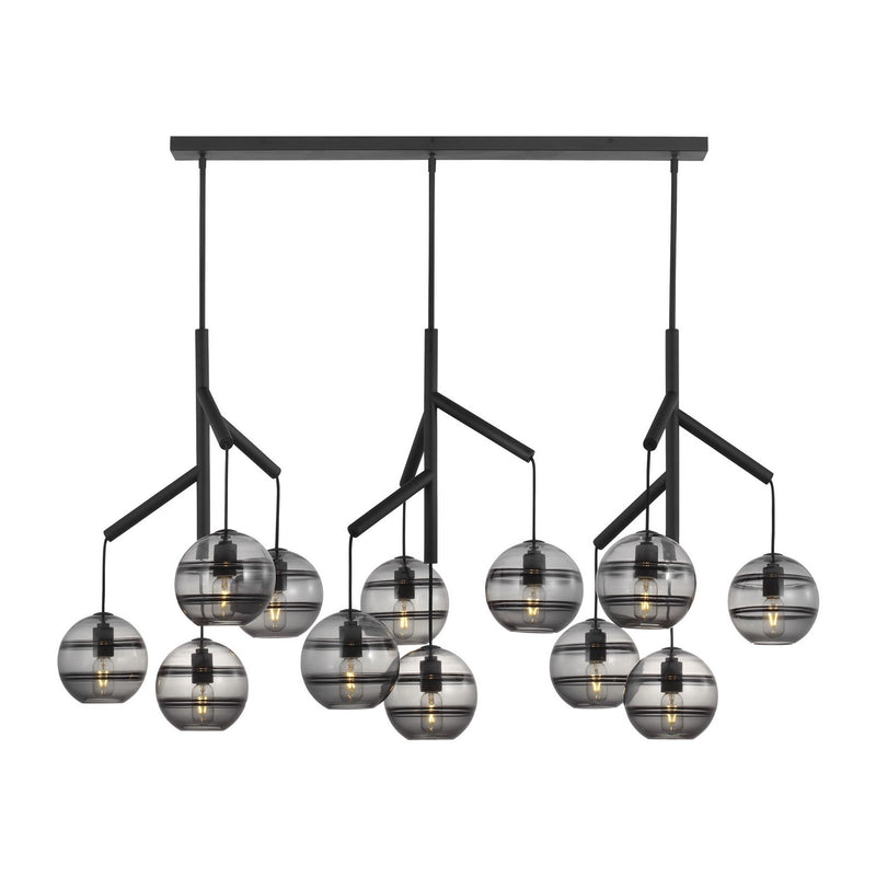 12 Light Chandelier<br /><span style="color:#4AB0CE;">Entrega: 4-10 dias en USA</span><br /><span style="color:#4AB0CE;font-size:60%;">PREGUNTE POR ENTREGA EN PANAMA</span><br />Collection: Sedona<br />Finish: Nightshade Black