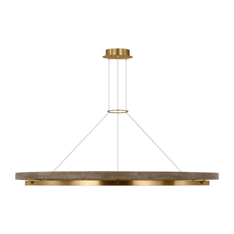 Visual Comfort Modern - SLCH30030NBW - LED Chandelier - Grace - Natural Brass/ Weathered Oak