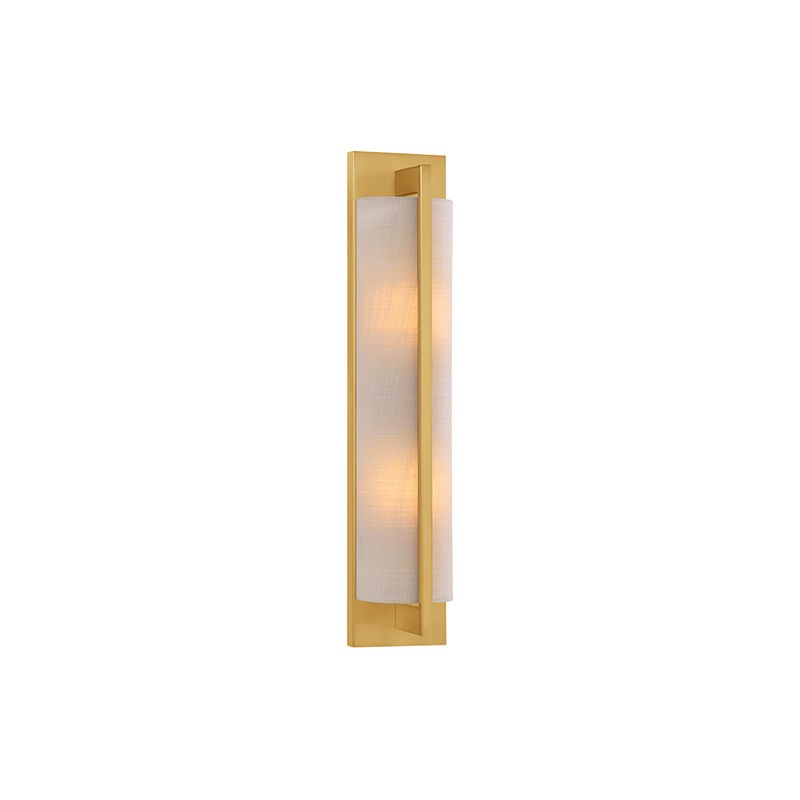 Two Light Wall Sconce<br /><span style="color:#4AB0CE;">Entrega: 4-10 dias en USA</span><br /><span style="color:#4AB0CE;font-size:60%;">PREGUNTE POR ENTREGA EN PANAMA</span><br />Collection: Newell<br />Finish: Warm Brass