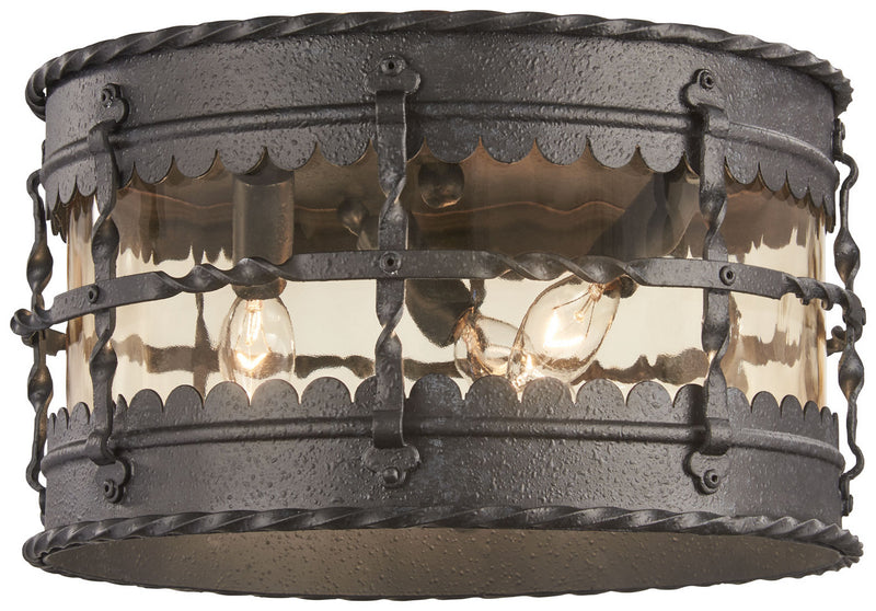 Minka-Lavery - 8889-A39 - Three Light Flush Mount - Mallorca - Spanish Iron