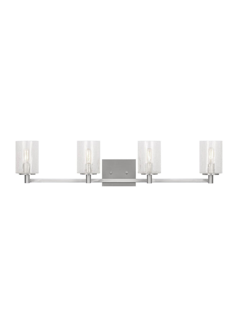 Generation Lighting - GLV1034BS - Four Light Wall / Bath - Parker - Brushed Steel