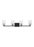 Generation Lighting - GLV1034MBK - Four Light Wall / Bath - Parker - Midnight Black